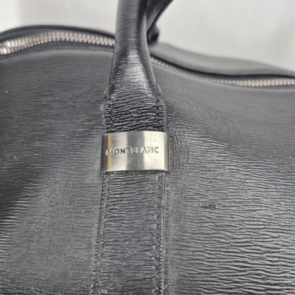 Montblanc 2 Way Boston Bag Duffle Leather Black - Picture 2 of 16